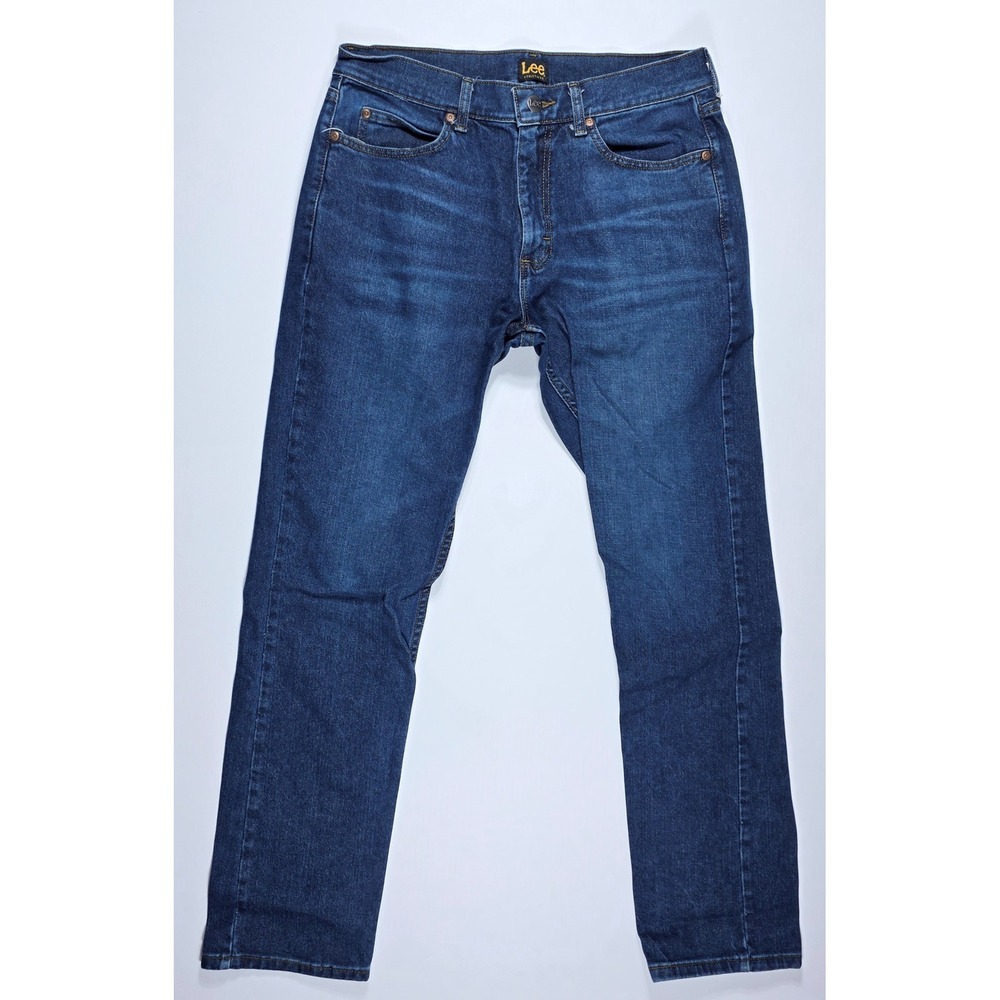 Lee Athletic Fit Jeans Men's 32x32 Dark Wash Stretch Denim Tapered Leg